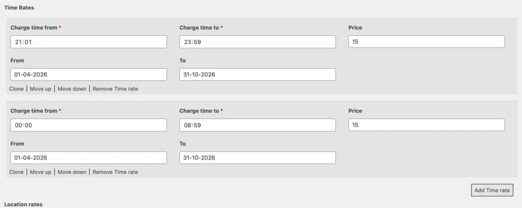 motivar time rates rental settings tutorial