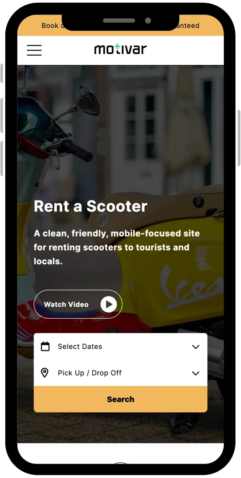 motivar scooter rental theme mobile 01