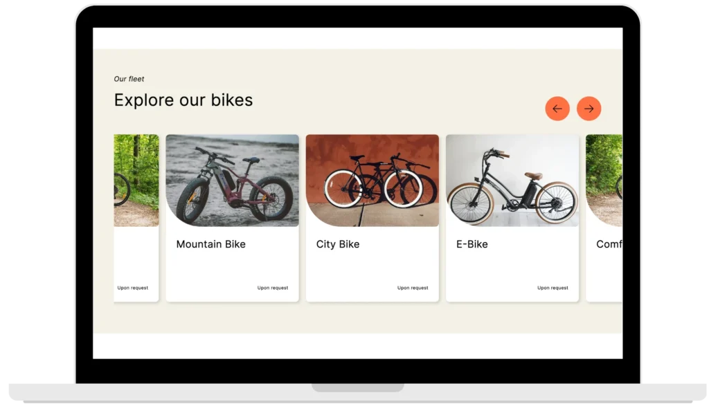 motivar single page bike rentals dektop fleet