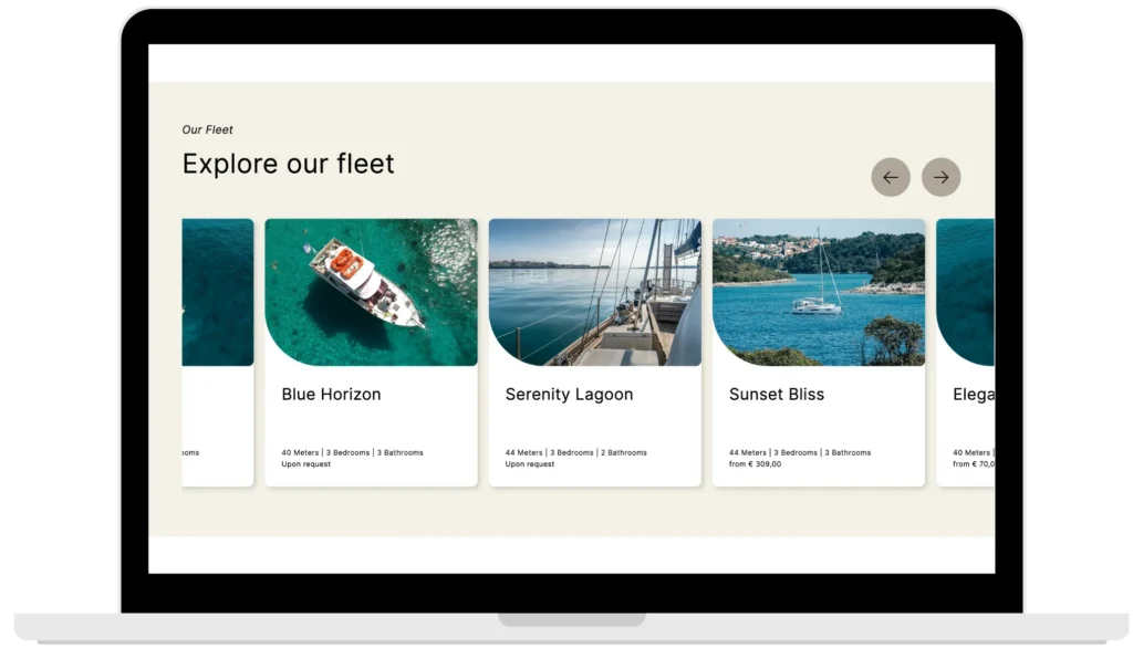 motivar single page charters dektop fleet
