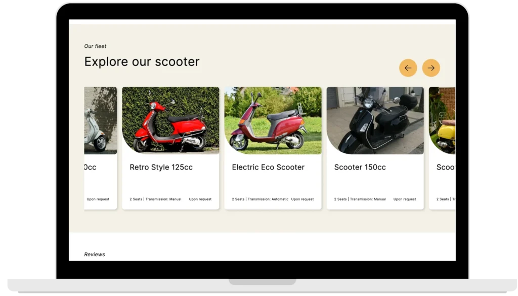 motivar single page rent scooter fleet