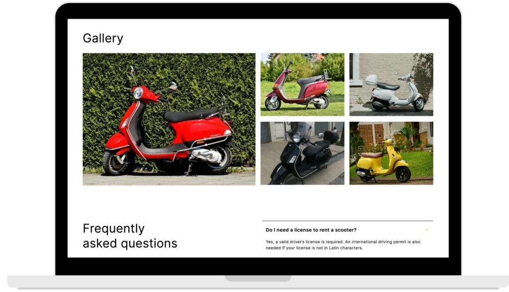 motivar single page rent scooter gallery