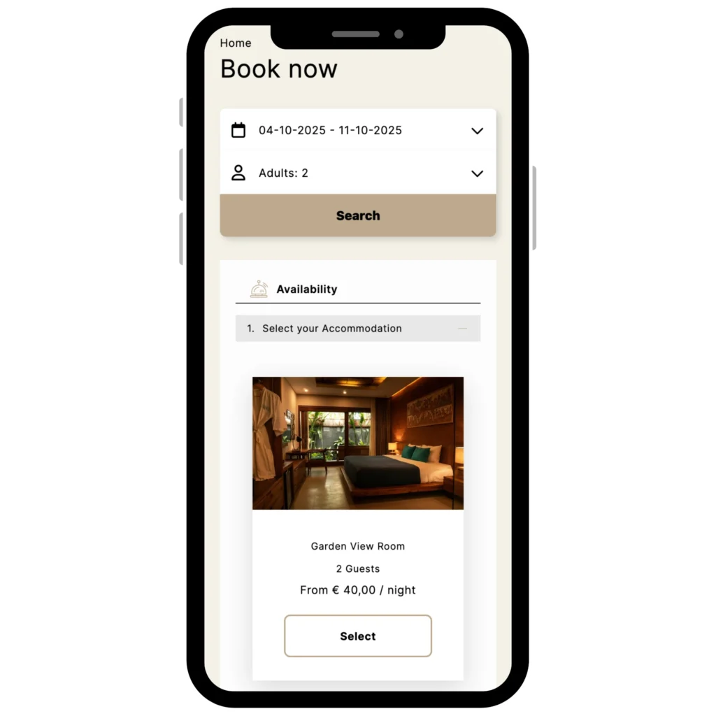 motivar accommodation booking engine mobile search result 1