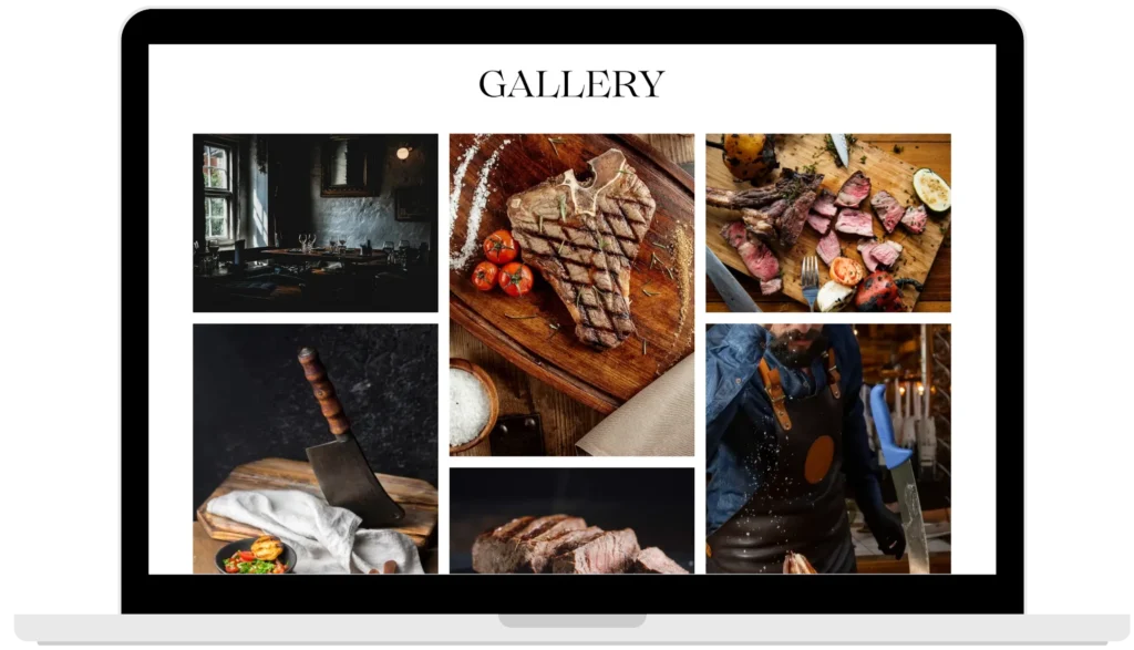 motivar single page steak house desktop gallery