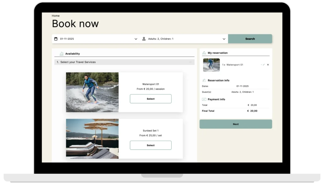 motivar travel service booking engine dektop search results 1