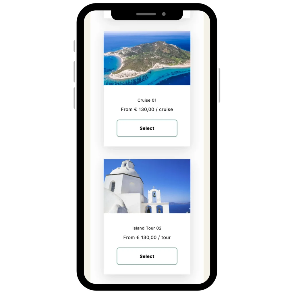 motivar travel service booking engine mobile search results 5